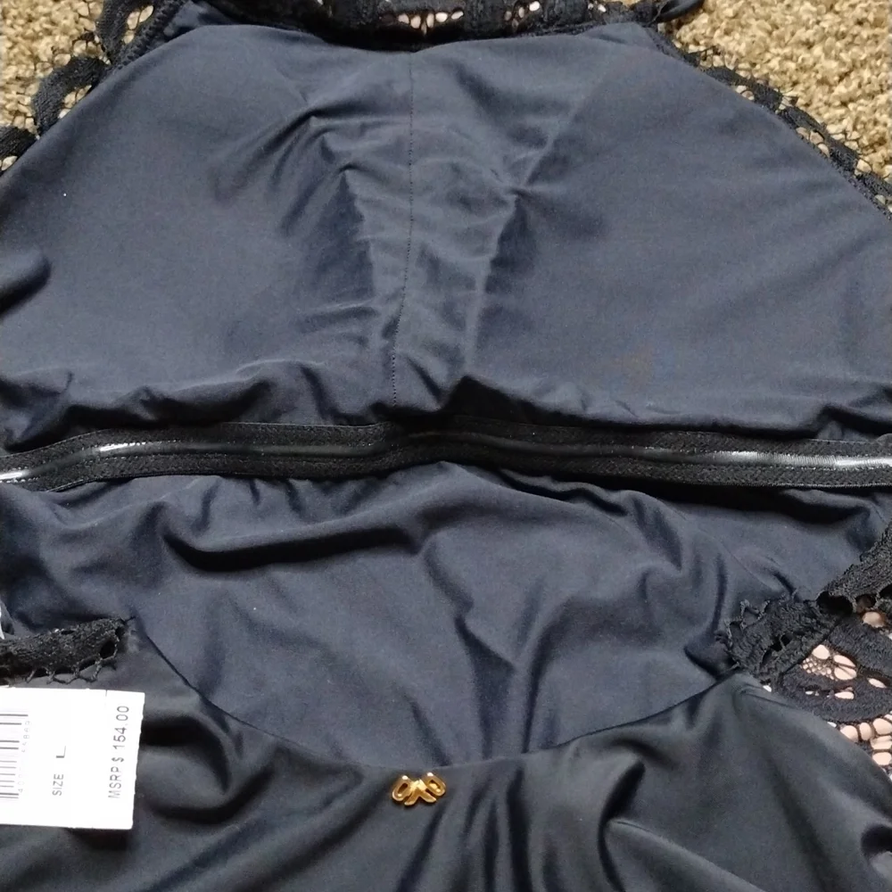 NWT PQ Mid High Neck Lace One Piece Swimsuit - Picture 13 of 15